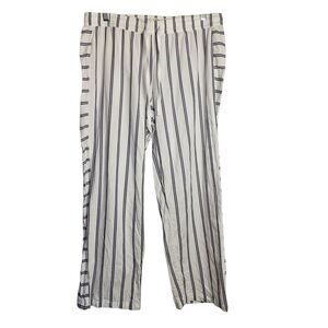 Ugg Womens Pajama Lounge Pants White Dark Grey Stripe Drawstring Cotton Large